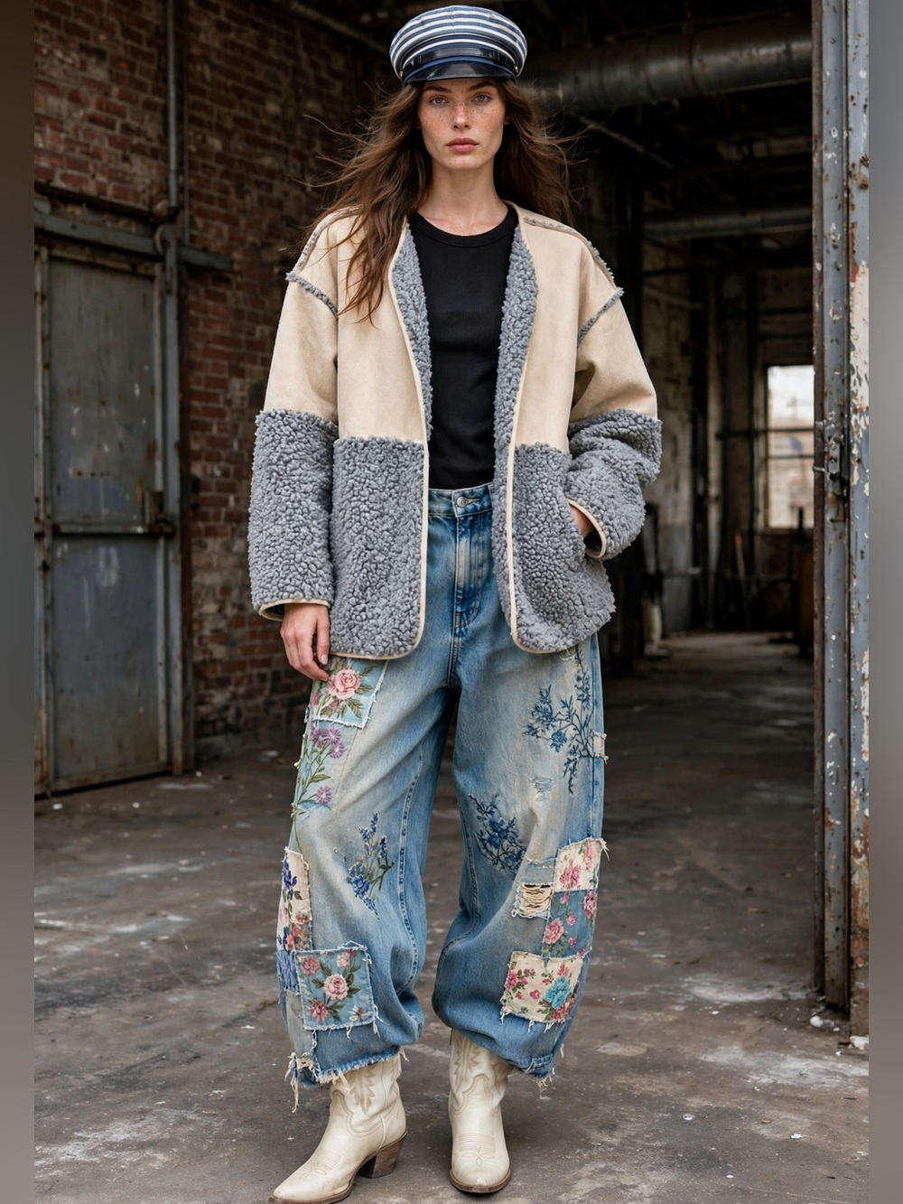 Lucky Brand NWOT faux suede and sherpa jacket
